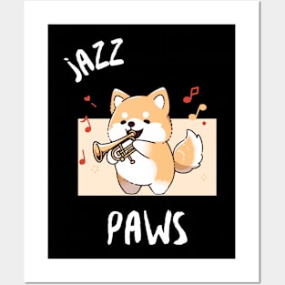 Jazz Paws Shiba Inu Trumpet Posters and Art